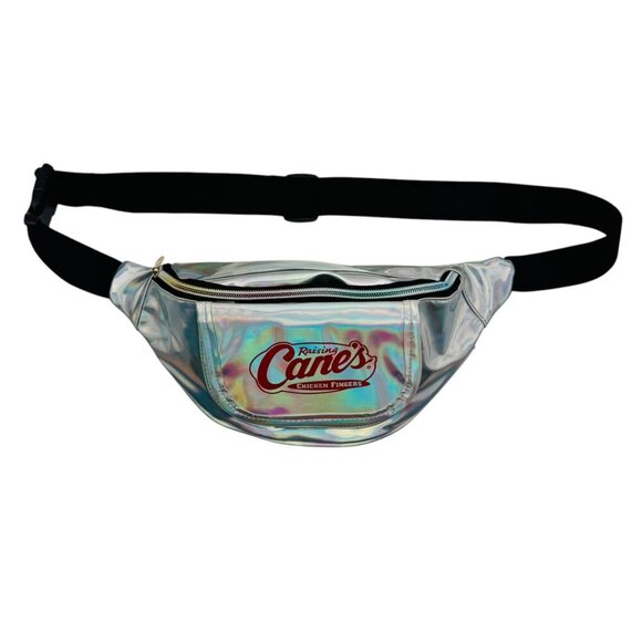 Raising Canes Silver Holographic Adjustable Strap Fanny Pack - Picture 2 of 8